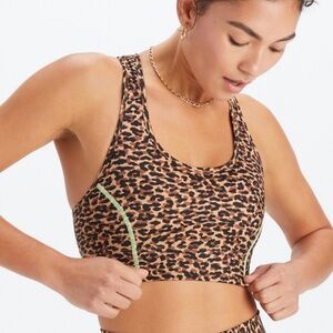 Fabletics On The Go Cheetah Print Sports Bra NWT Size L